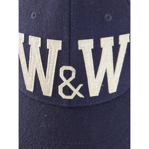 W&W Wheels and‎ Waves Unisex Flat Brim Varsity Navy Blue Adjustable Cap Hat NWOT - Picture 8 of 10